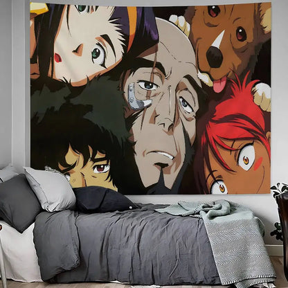 Cowboy Bebop: Anime Hanging Bohemian Tapestry Hanging Tarot Hippie Wall Rugs Dorm Home Decor