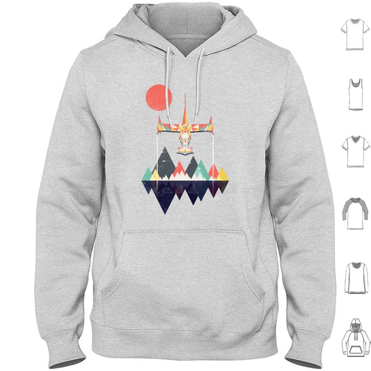 Cowboy Bebop: Swordfish Sunset Hoodie cotton Long Sleeve Sunset Geometric Space Mountains Swordfish Spike Colorful