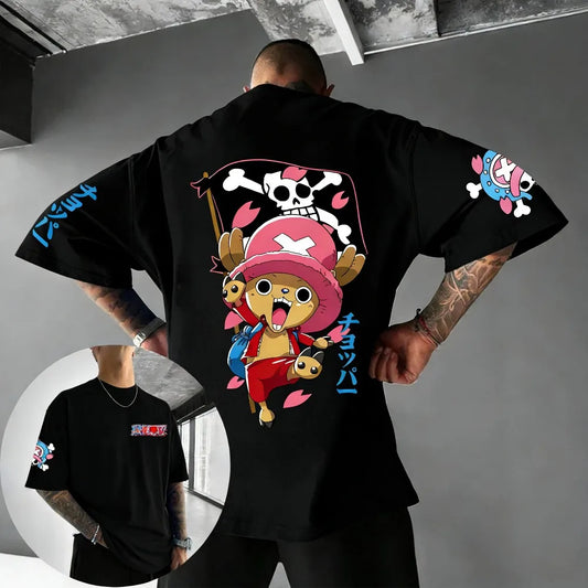 One Piece: New Unisex Cotton T-shirt Tony Tony Chopper 2026 Summer Harajuku Anime Printed Large Loose Parent Short Sleeve