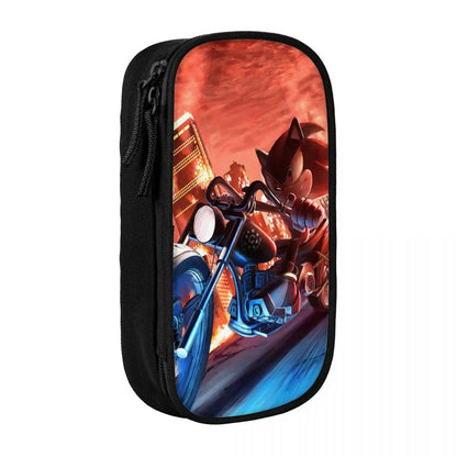 Sonic The Hedgehog: Classic Shadow The Hedgehog Pencil Cases Pencil Pouch Pen for Student Big Capacity Bag Students School Gifts Stationery