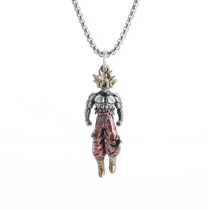 Dragon Ball Z: Super Saiyan Son Goku Alloy Electroplate Necklace Personality Jewelry Pendant Hip Hop Sweater Chain Comic