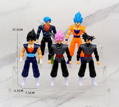 Dragon Ball: 5 Pcs/Set Action Figure Son Goku Vegeta Gogeta Super Saiyan Change Head Figurine 2 Style Ornament Gifts