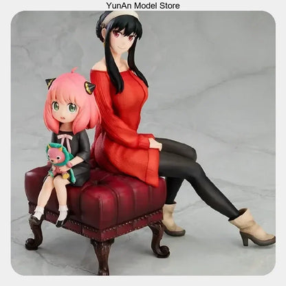 Spy × Family: Anime Figure Statue Model Collection Desktop Decoration Ornament 15cm  Anya Forger & Yor Forger Sit On The Sofa