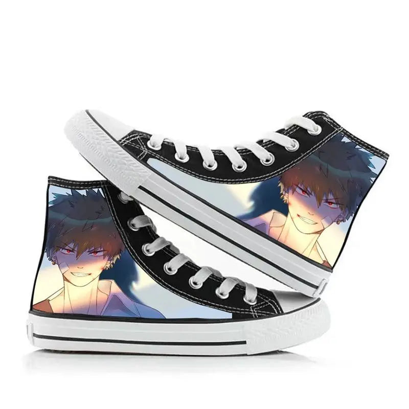 My Hero Academia: high-top canvas shoes anime Izuku Midoriya student capplet shoes breathable and comfortable holiday gift