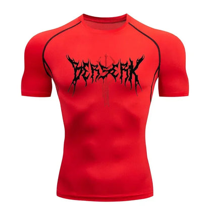 Berserk: Compression T-shirt Men Elastic Tight Sportswear Short-sleeved Gym Bodybuilding Quick-drying Sweatshirt Top S-3XL
