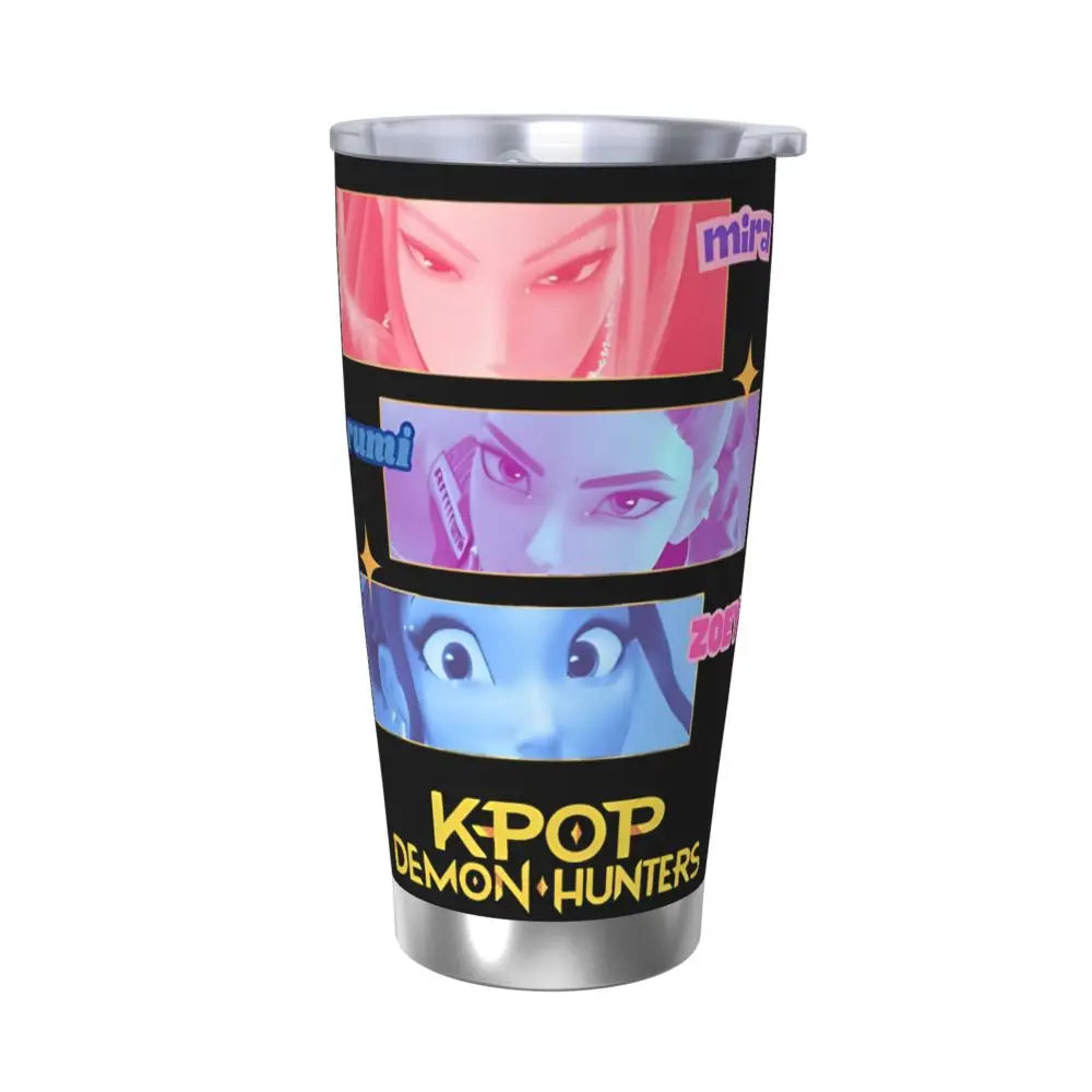 KPop Demon Hunters - Derpy  Insulated Tumbler with Lid Vacuum Thermal Mug Outdoor Travel Car Bottle Cup, 20oz