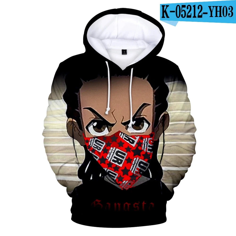 The Boondocks: Hoodies 3D fashion Long Sleeve Sweatshirt Men's Hoodie adult Casual Harajuku Streetwear Unisex Oversized Clothes