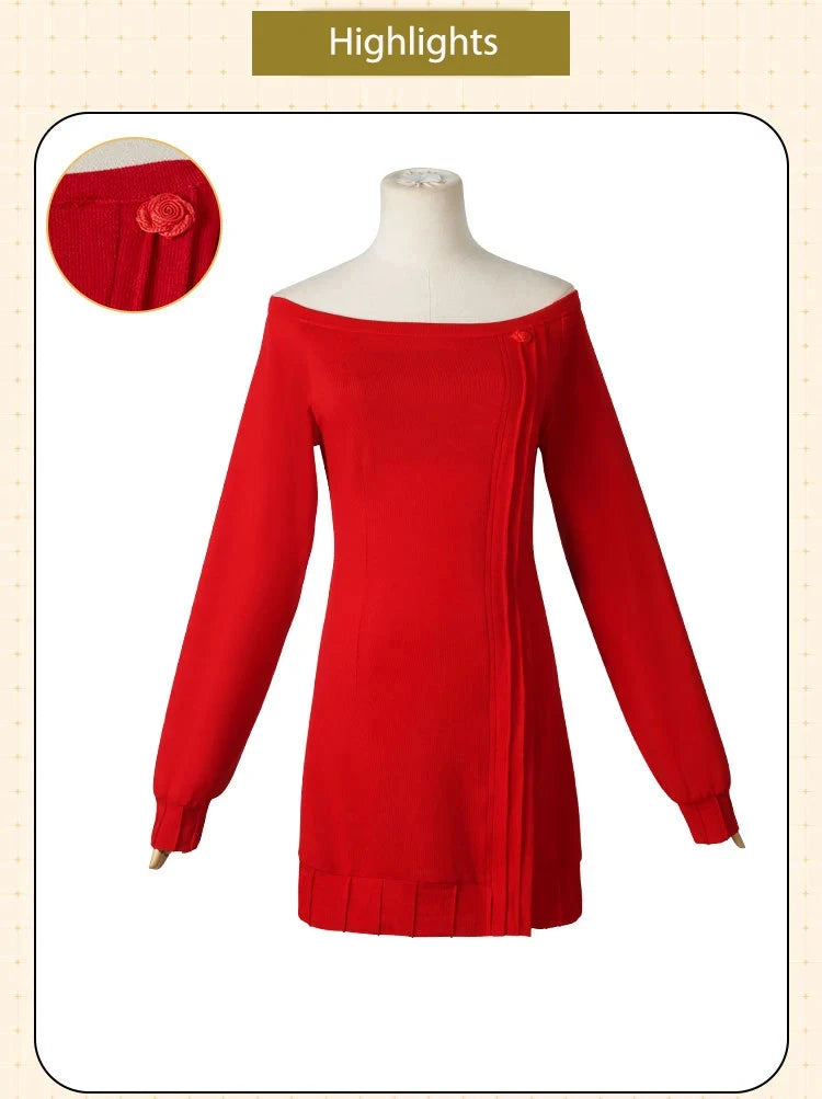 Spy x Family: Yor Forger Cosplay Long Red Knitting Sweater Costume Anime Spy family Women's Wear