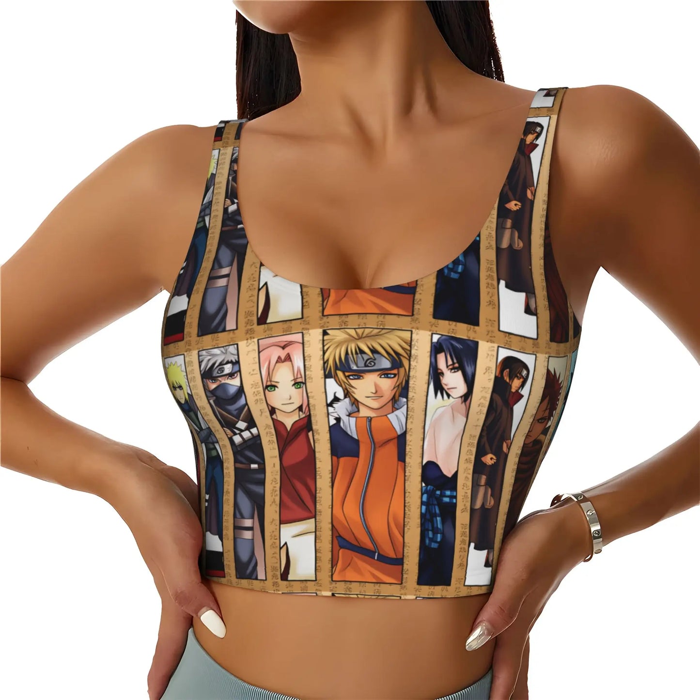 Naruto :Sasuke Uchiha Orochimaru  Sports Bra Women's Anime  Gym Workout Yoga Crop Top