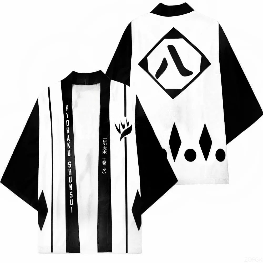 Bleach: Japanese Anime Bleach Anime Kurosaki Ichigo Kimono, Feather Woven Cloak, Taoist Robe, 3D Digital Printed Top