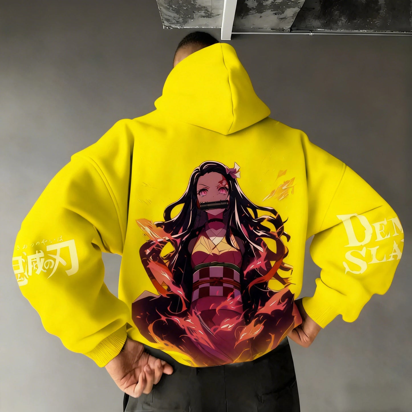 Demon Slayer: Men's Hoodie Sweatshirt Kamado Nezuko Anime Spring Autumn Winter Boy Harajuku Long-sleeved Parent-child Outfit