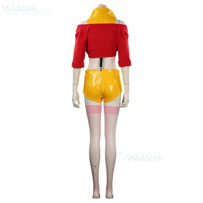 Cowboy Bebop: Anime Faye Valentine Cowboy BEBOP Cosplay Costume Prop Red Yellow Uniform Sexy Hot Suit Party for Women Comic-Cons;3,k8't,