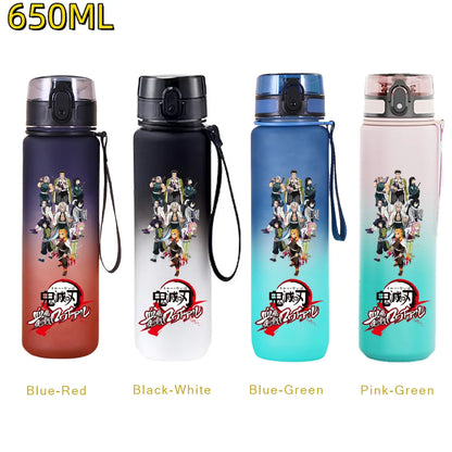 Demon Slayer: 650ML Kamado Tanjirou Water Bottle Kamado Nezuko Kochou Shinobu Fitness Drink Bottle Kettle Travel Office Jugs