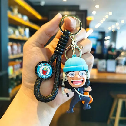 One Piece:MINISO  keychain pendant cartoon Luffy Dragon anime doll creative car keychain bag pendant accessories children's gift