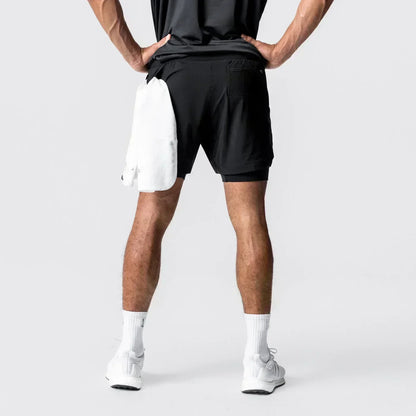 Dragon Ball Goku Anime Gym Shorts Men Double-layer 2-in-1 Sports Pants New Summer Japanese Cartoon Print Beach Pants Streetwear