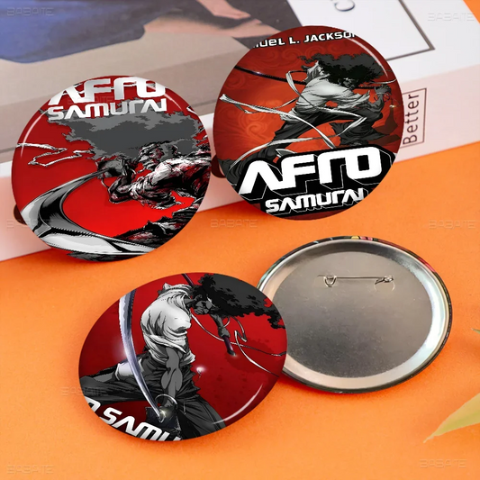 Afro Samurai: Brooches Cute Cartoon  Badge Jacket Jeans Lapel Pin Gift Accessorie