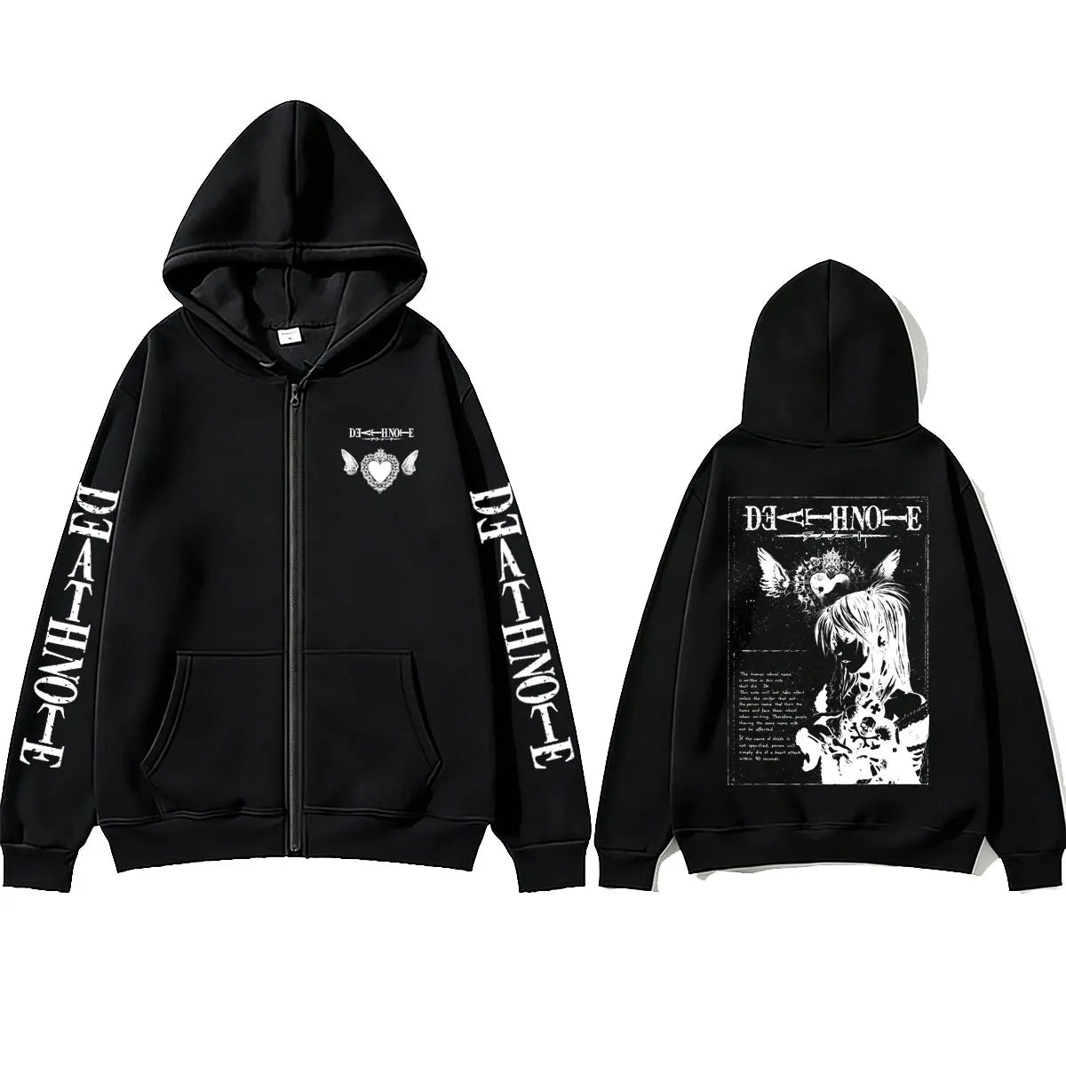Death Note: Misa Zipper Hoodie Men Women Y2k Casual Oversized Zip Up Jacket Coat Unisex 90s Manga Cosplay Zip Up Sweatshirt