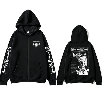 Death Note: Misa Zipper Hoodie Men Women Y2k Casual Oversized Zip Up Jacket Coat Unisex 90s Manga Cosplay Zip Up Sweatshirt