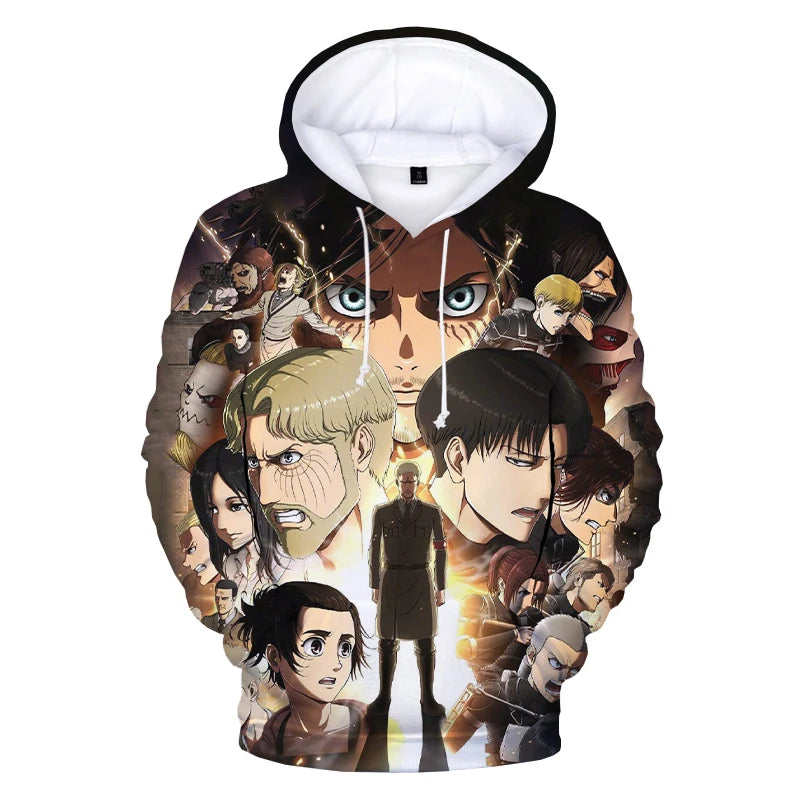 Attack on Titan: 3D Print Hoodie Sweatshirts Casual Long Sleeve Pullover Harajuku Streetwear Anime Hoodies