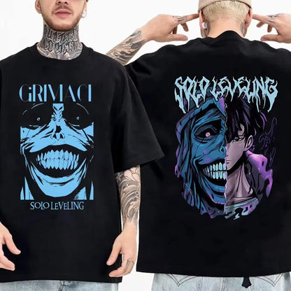 Solo Leveling: T Shirt Men Sung Jinwoo Graphic Tees Harajuku Short Sleeve