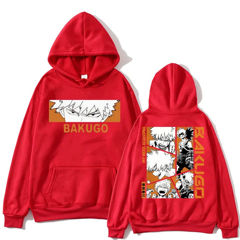 My Hero Academia: Hoodie Bakugou Katsuki Trend Harajuku Manga Long Sleeve Men Women Fleece Loose Pullover Streetwear