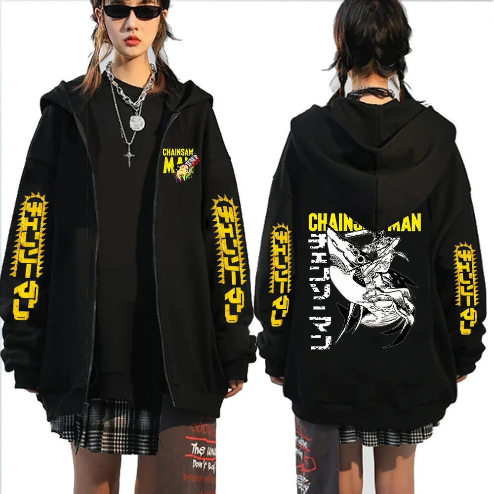 Chainsaw Man: Denji Demon Hoodie Men Anime Zip Up Hoodies Print Anime