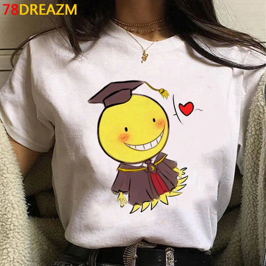 Assassination Classroom: Tshirt Clothes Women Couple  White T Shirt Casual Harajuku Kawaii Summer Top Tshirt White T Shirt