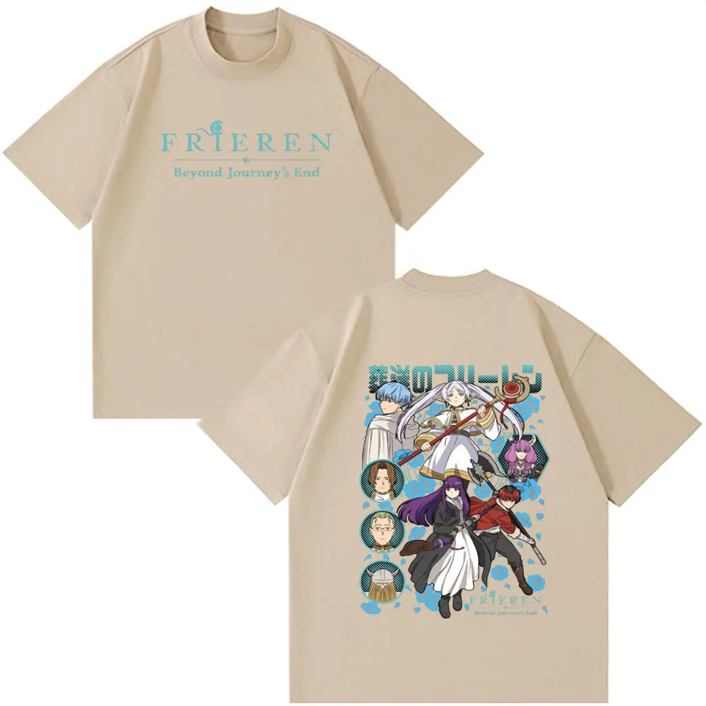 Frieren: Beyond Journey's End -- Frieren Fern Stark Himmel T-shirt Men Women Tee Tops Fashion Harajuku Cotton Casual T-shirts