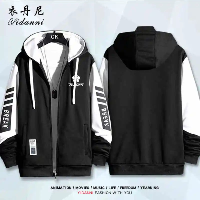 Blue Lock:  Mikage Reo Isagi Yoichi Nagi Seishiro Cosplay Jacket Zipper Hoodie Women Men Fashion Hooded Coat Couple Tops Gift