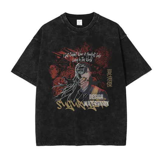 Jujutsu Kaisen: T Shirts Vintage Washed CHOSO T-shirt Oversize Short Sleeve Fushiguro Toji Gojo Saturo Itadori