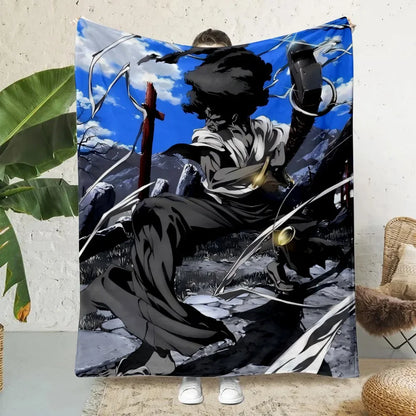 Anime Afro Samurai Cartoon Printed Blanket Picnic Blankets Warm Blanket Soft and Comfortable Blanket Home Travel Birthday Gifts
