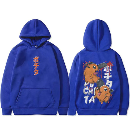 Chainsaw Man: Denji Pochita Funny Graphic Hoodie Men Women Clothing Manga Oversized Hooded Sweatshirt Male Vintage Hoodies