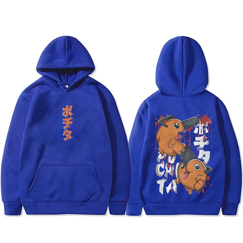 Chainsaw Man: Denji Pochita Funny Graphic Hoodie Men Women Clothing Manga Oversized Hooded Sweatshirt Male Vintage Hoodies
