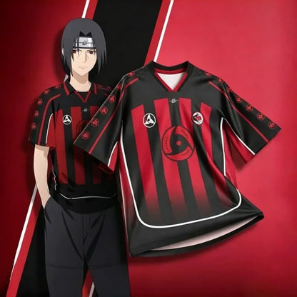 Naruto: Uchiha Itachi Theme Sports Jersey, Y2K Retro Short-Sleeve T-Shirt, Unisex Breathable Quick-Drying Training Suit