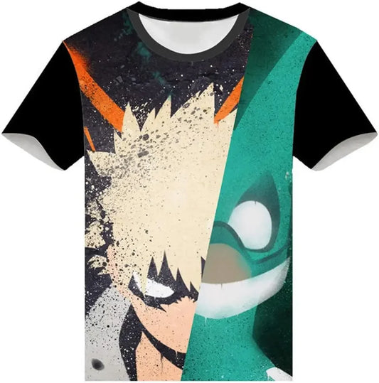 My Hero Academia: 3D Print T-Shirt Cosplay Costume Short Sleeve Pullover Tee Top Shirts