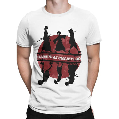 Samurai Champloo: Walk Fuu Mugen Jin T Shirts for Men Cotton Awesome T-Shirts Round Neck Tees Short Sleeve Clothes Birthday Gift