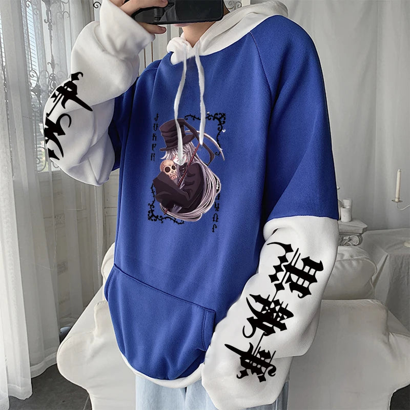 Black Butler: Grell Sutcliff Horror Comics Hoodies Harajuku Unisex Streetwear Korean Loose Y2k Patchwork Women Sweatshirts