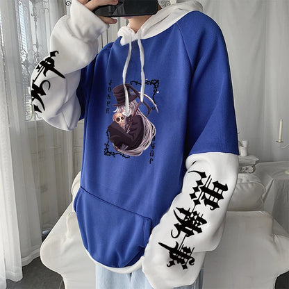 Black Butler: Grell Sutcliff Horror Comics Hoodies Harajuku Unisex Streetwear Korean Loose Y2k Patchwork Women Sweatshirts
