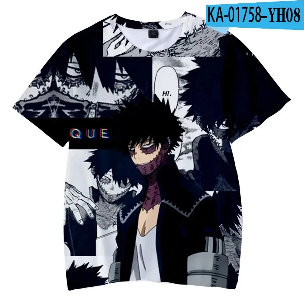 My Hero Academia: Dabi 3D Print Man/ Women Casual Fashion O Neck T-Shirts Short Sleeve pullover Summer Oversized Unisex Clothing