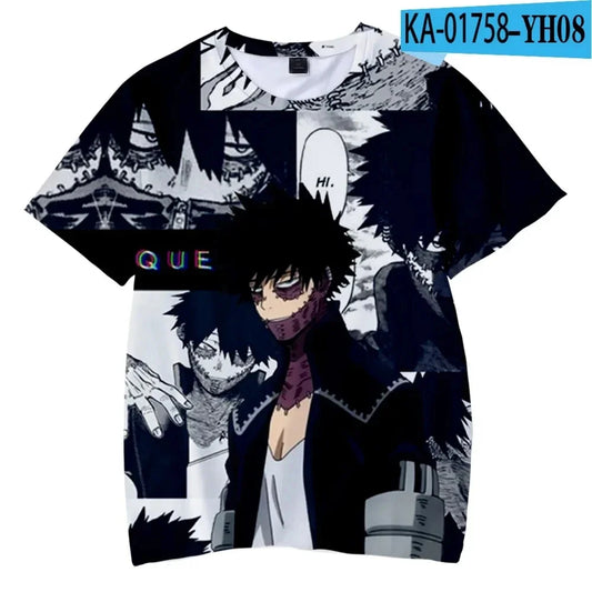 My Hero Academia: Dabi 3D Print Man/ Women Casual Fashion O Neck T-Shirts Short Sleeve pullover Summer Oversized Unisex Clothing