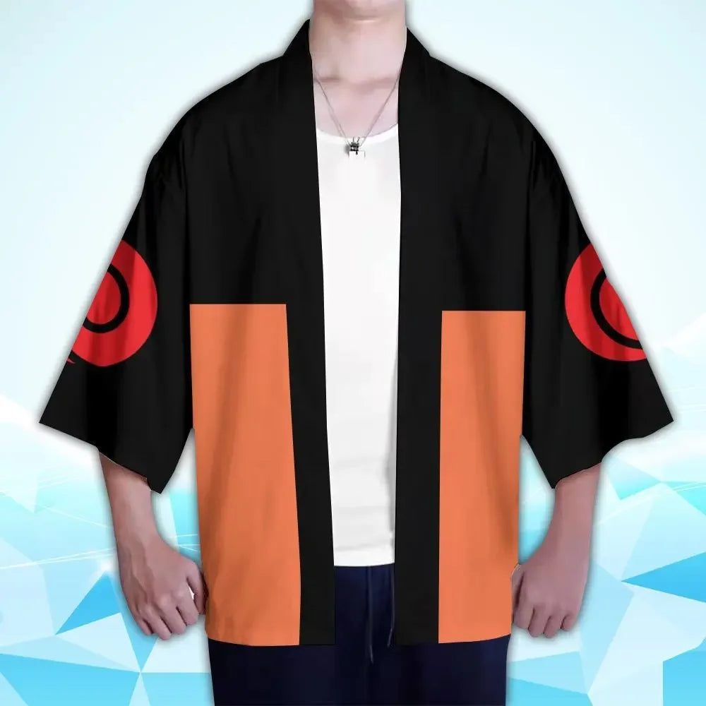Naruto: Akatsuki Uzumaki Itachi Red Cloud Kimono Shirt Haori Yukata Printing Cosplay Robe Costume Christmas Festival Gifts