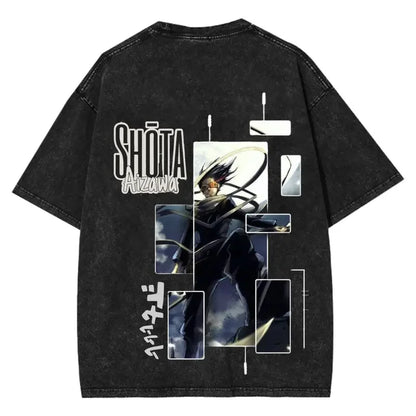 My Hero Academia: Aizawa Shouta Printed Tee Men Women Cotton Tshirts Vintage Washed T-shirt Harajuku Male Oversized T Shirt