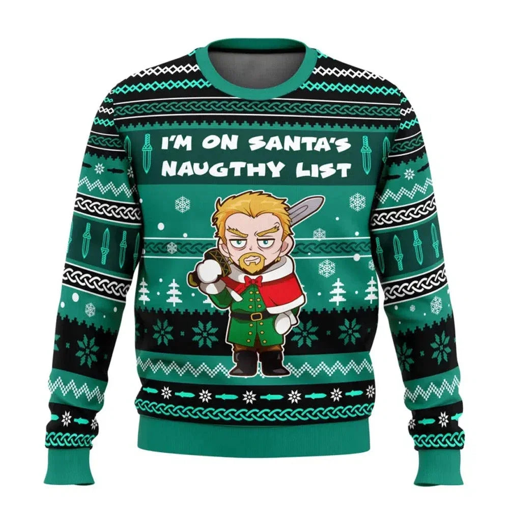Vinland Saga: Ugly Christmas sweater gift Fashionable men and women pullover Cartoon anime couple Sweatshirt