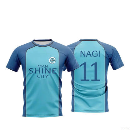 2026 Blue Lock Manshine City Uniform Shirt T-shirt NAGI Japanese Anime Role Playing Top Men's and Women's Maillot