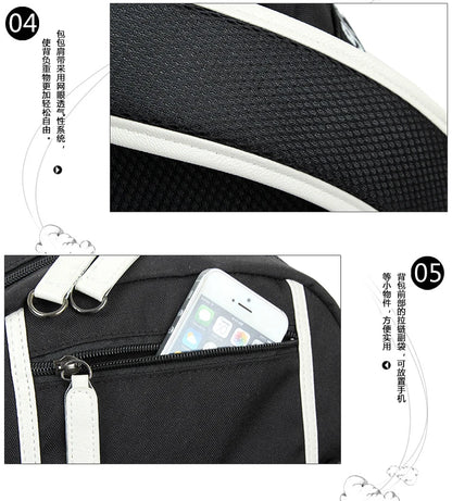 Black Butler: USB Backpack Book Bag Casual Travel Computer Men Women Girl Boys Cosplay Bag Schoolbag Laptop Bags