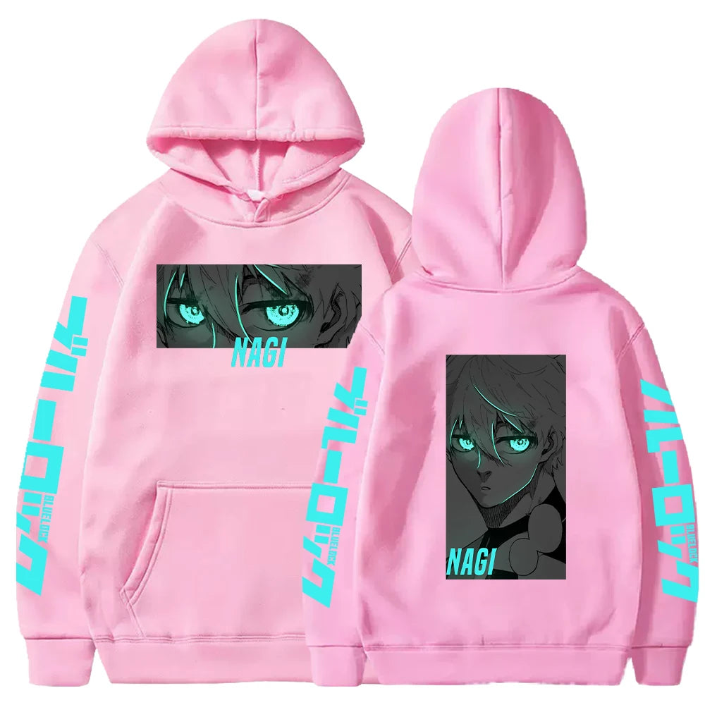 Blue Lock: Nagi Seishiro Manga Printed Hoodies for Men Women Harajuku Anime Sweatshirts Long Sleeves Fleece Warm Streetwear