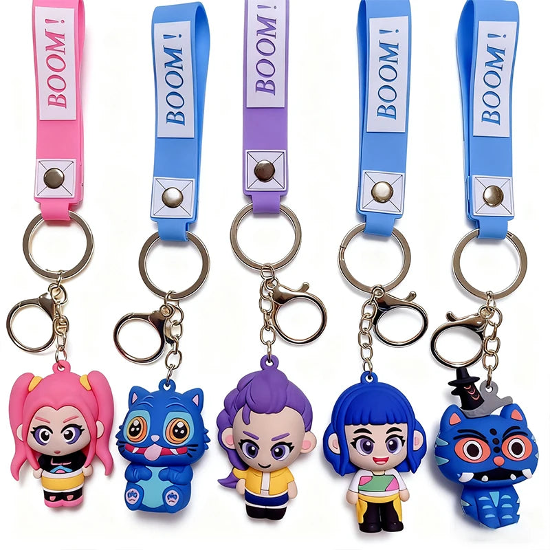 KPOP Devil Hunting Girl Group Tiger Anime Figure Toys Cute PVC Keychain Anime Student Bag Decoration Festival Gift