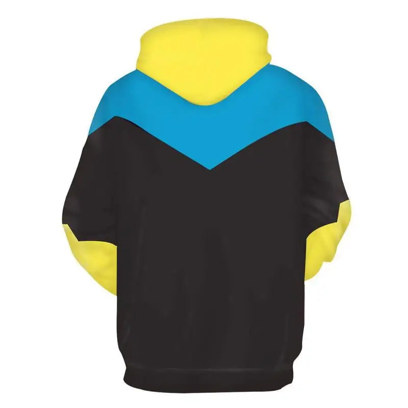 Invincible: Color Block Hoodies for Men Long Sleeve Pullover Sweatshirt with Pockets 3D Printed Casual Streetwear Zipper Jacket