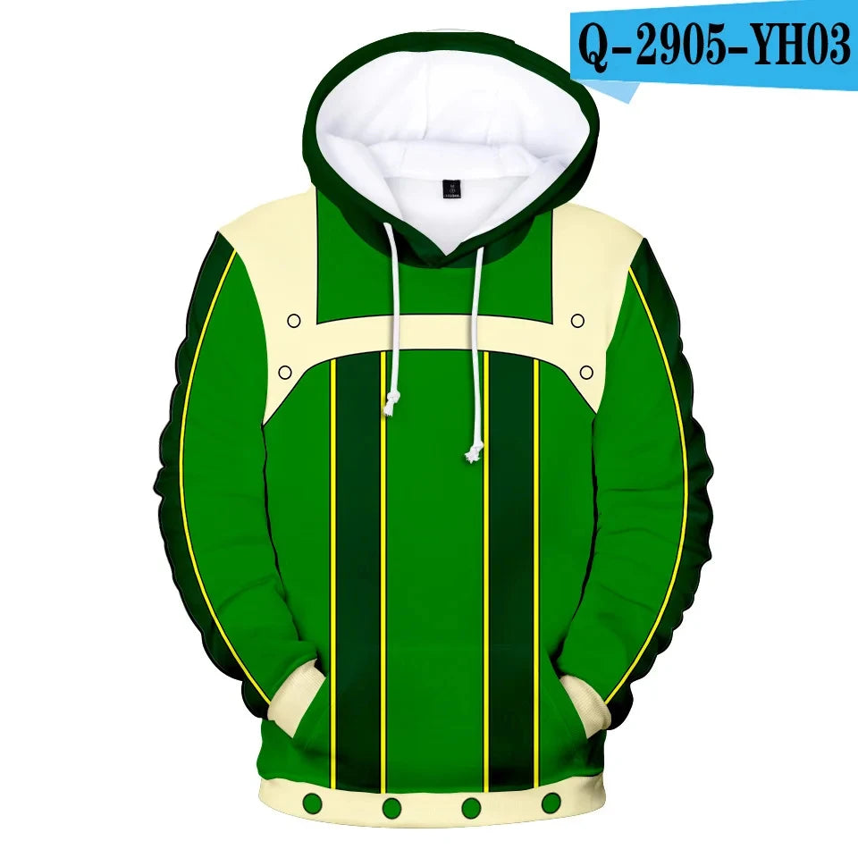 My Hero Academia: Midoriya Izuku All Might Cosplay Costume School Uniform Boku No Hero Academia 3D Print Mens Hoodies Sweatshirts