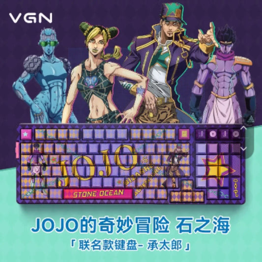 JoJo Bizarre: VGN V98proV2 Anime Joint Mechanical Keyboard 98 Layout 99 Key Wireless 3-Mode Hot Swap BT/2.4G/Type-c Wired Customized Gasket